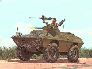 Wallpaper Painting Art Armoured personnel carrier