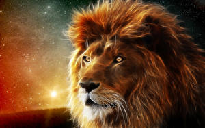 Bakgrunnsbilder Løve Store kattedyr Snute 3D grafikk Dyr