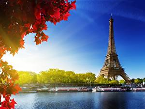 Bakgrundsbilder på skrivbordet Frankrike Eiffeltornet Paris stad