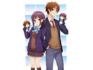 Papel de Parede Desktop Kokoro Connect Homem jovem Anime Meninas
