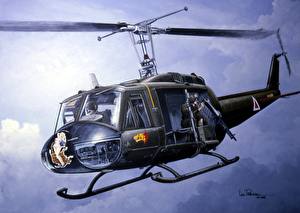 Bakgrundsbilder på skrivbordet Helikopter drendel-huey Luftfart