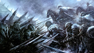 Picture Fighting Warriors Swords Fantasy