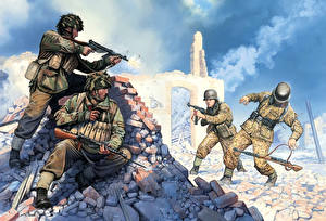 Sfondi desktop Disegnate Soldato Esercito