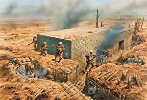 Картинка Рисованные Солдат Первая мировая война Армия