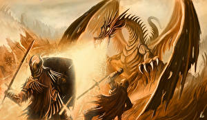 Fonds d'écran Bataille Dragon Fantasy