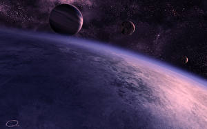 Bakgrundsbilder på skrivbordet Ytan av planeten Rymden