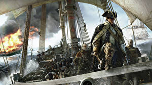 Bakgrundsbilder på skrivbordet Assassin's Creed Assassin's Creed 3 Fartyg Segelfartyg