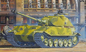 Pictures Painting Art Self-propelled gun VK.45.02(P)H military