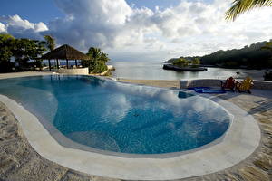 Bureaubladachtergronden Kuuroord Zwembad Jamaica Steden