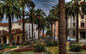 Bakgrundsbilder på skrivbordet Spanien Kanarieöarna  stad