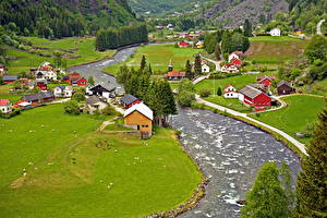 Bureaubladachtergronden Noorwegen  Steden