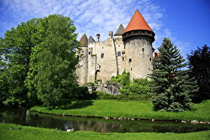 Обои Замок Австрия Burg Heidenreichstein  город