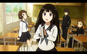 Bilder Hyouka Jugendlich Anime Mädchens