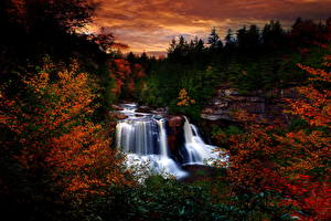 Image Waterfalls Forest Creeks  Nature
