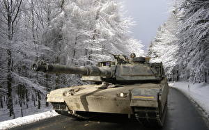 Pictures Tanks Roads M1 Abrams American military