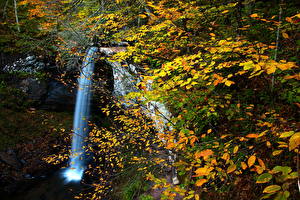 Image Waterfalls Seasons Autumn Nature