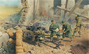 Fondos de escritorio Dibujado Cañón (artillería)  Ejército