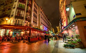 Bakgrundsbilder på skrivbordet Frankrike Natt night Paris Städer
