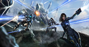 Bakgrundsbilder på skrivbordet Mass Effect spel Unga_kvinnor