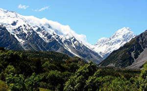 Bakgrunnsbilder Parker Fjell New Zealand Mount Cook New Zealand Natur