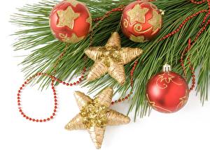 Sfondi desktop Giorno festivo Anno nuovo Palla Rami Albero di Natale