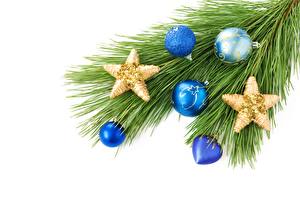 Bureaubladachtergronden Feestdagen Kerstmis Ballen Boomtakken Kerstboom