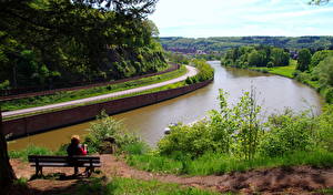 Hintergrundbilder Fluss Deutschland Bank (Möbel) Kanal  Natur