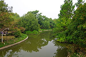 Hintergrundbilder Park See China  Natur