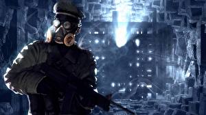 Wallpaper Superheroes Romantically Apocalyptic Gas mask Fantasy