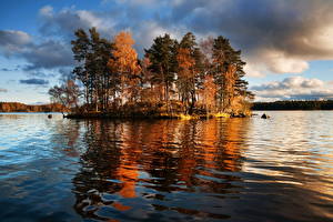 Bakgrundsbilder på skrivbordet Insjö Ryssland Himmel  Natur