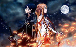 Bakgrundsbilder på skrivbordet Sword Art Online 2012 Ung man Anime Unga_kvinnor