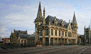 Bakgrundsbilder på skrivbordet Belgien Himmel  Städer