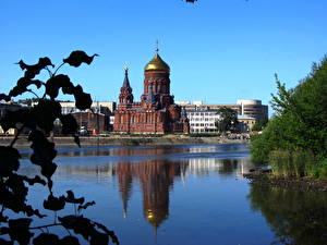 Bureaubladachtergronden Tempel Rusland Hemelgewelf Rivier  Steden