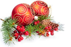 Sfondi desktop Giorno festivo Anno nuovo Palla Rami Albero di Natale Strobilo