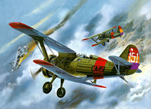 Wallpapers Airplane Painting Art Vintage  Aviation