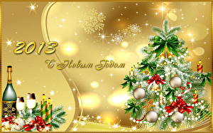 Hintergrundbilder Feiertage Neujahr 2013 Tannenbaum