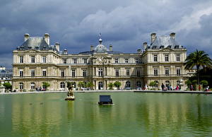 Bureaubladachtergronden Burcht Frankrijk Hemelgewelf Wolken Parijs Paleis Luxembourg Steden