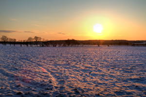 Sfondi desktop Albe e tramonti Inverno Neve Il Sole Natura