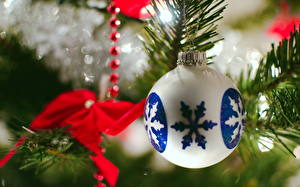 Sfondi desktop Giorno festivo Anno nuovo Palla Di ramo Albero di Natale