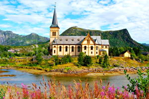Bureaubladachtergronden Noorwegen HDR  een stad