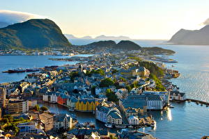 Papel de Parede Desktop Noruega Céu  Cidades