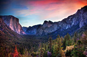 Bakgrundsbilder på skrivbordet Parker Berg Amerika Kalifornien Yosemite Natur