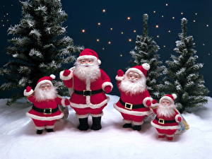 Фотография Праздники Рождество Дед Мороз Бородатые