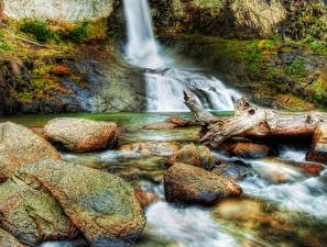 Image Waterfalls Stones HDRI Brook Nature