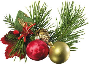 Sfondi desktop Giorno festivo Anno nuovo Palle Di ramo Albero di Natale Strobilo