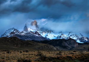 Bakgrundsbilder på skrivbordet Berg Argentina Snö Natur