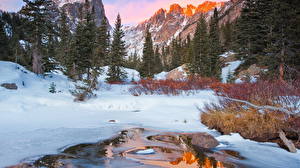 Hintergrundbilder Jahreszeiten Winter Wälder Gebirge Schnee Bäume Eis Natur