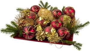 Sfondi desktop Giorno festivo Capodanno Palla Di ramo Albero di Natale