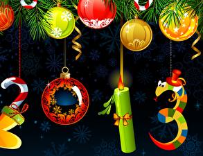 Sfondi desktop Giorno festivo Natale Candele 2013 Palle