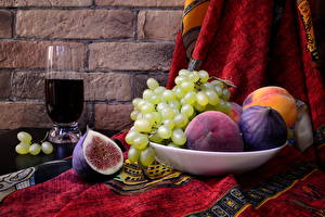 Desktop wallpapers Fruit Grapes Wine Food